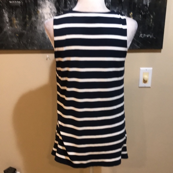 J Jill Wearever Collection Blue & White Striped Tank Top with side slits-S - Picture 3 of 10